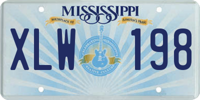 MS license plate XLW198