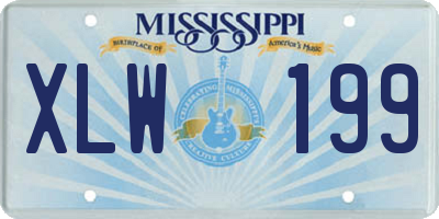MS license plate XLW199