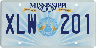MS license plate XLW201