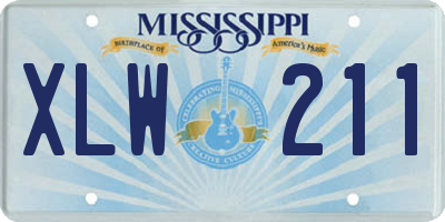 MS license plate XLW211