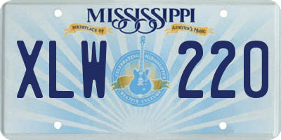 MS license plate XLW220
