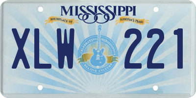 MS license plate XLW221