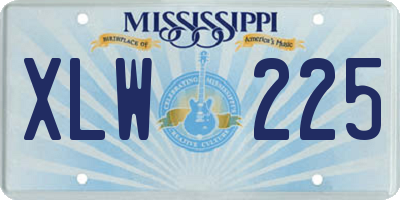 MS license plate XLW225