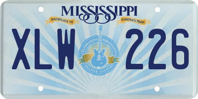 MS license plate XLW226