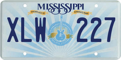 MS license plate XLW227