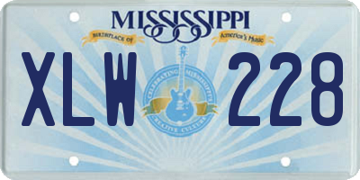 MS license plate XLW228