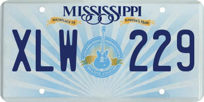 MS license plate XLW229