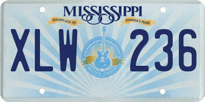 MS license plate XLW236