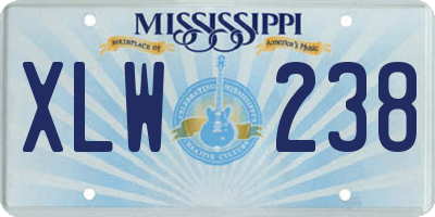 MS license plate XLW238