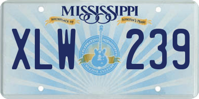 MS license plate XLW239