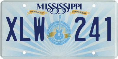 MS license plate XLW241