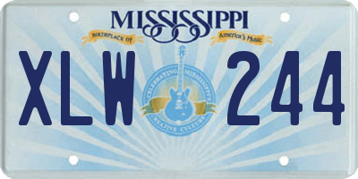 MS license plate XLW244