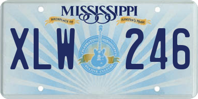 MS license plate XLW246