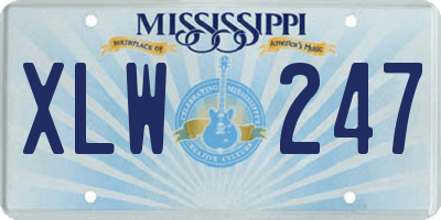 MS license plate XLW247