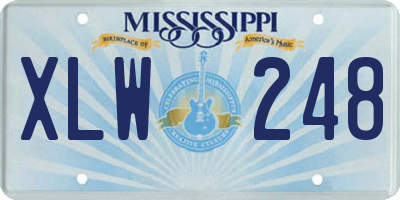 MS license plate XLW248
