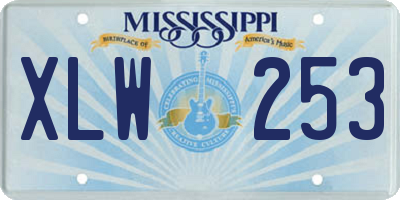MS license plate XLW253