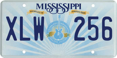 MS license plate XLW256