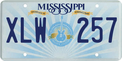 MS license plate XLW257