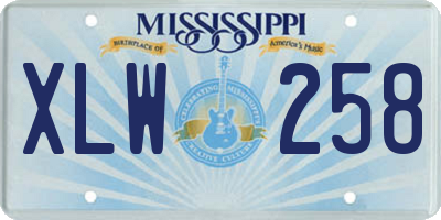 MS license plate XLW258
