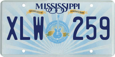 MS license plate XLW259