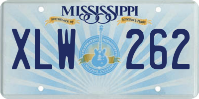 MS license plate XLW262