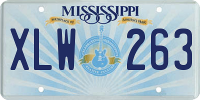 MS license plate XLW263