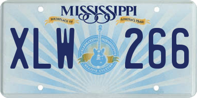 MS license plate XLW266