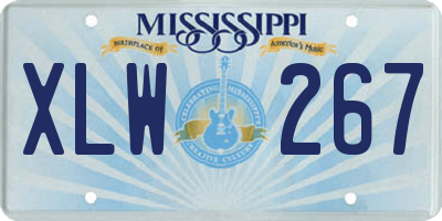 MS license plate XLW267
