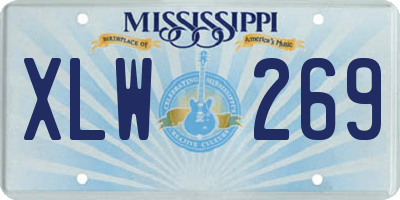 MS license plate XLW269
