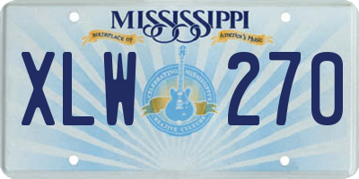 MS license plate XLW270