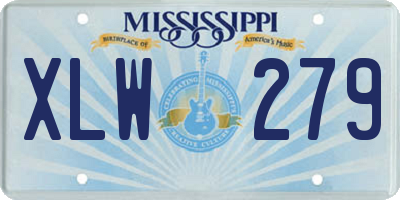 MS license plate XLW279