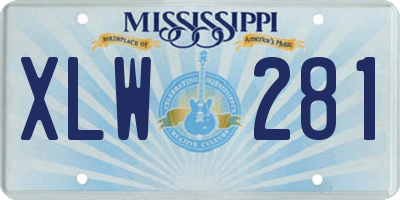 MS license plate XLW281