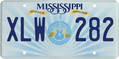 MS license plate XLW282