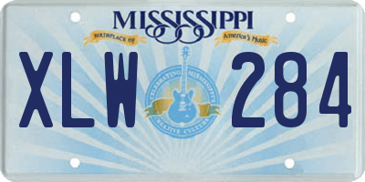 MS license plate XLW284