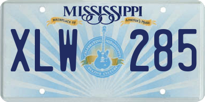 MS license plate XLW285
