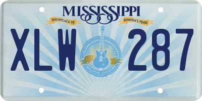 MS license plate XLW287