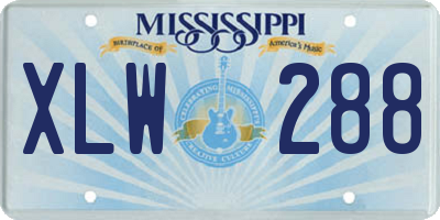 MS license plate XLW288