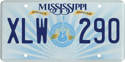 MS license plate XLW290