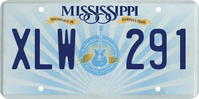 MS license plate XLW291