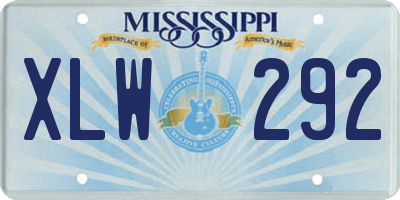 MS license plate XLW292