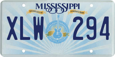 MS license plate XLW294