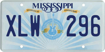 MS license plate XLW296