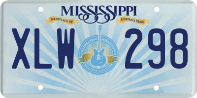 MS license plate XLW298