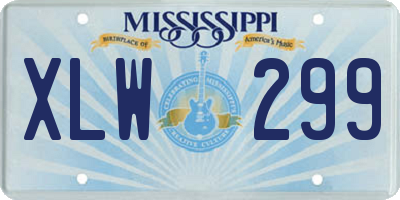 MS license plate XLW299