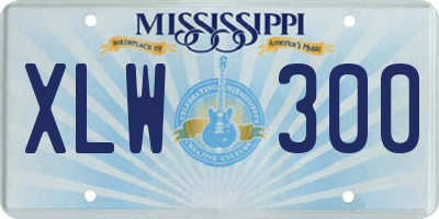 MS license plate XLW300