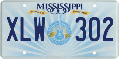 MS license plate XLW302