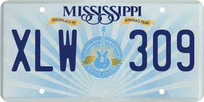 MS license plate XLW309