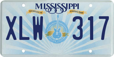 MS license plate XLW317