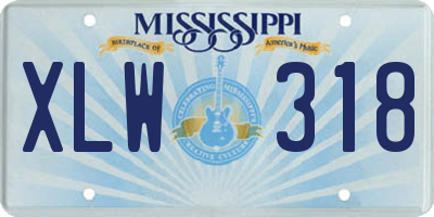 MS license plate XLW318