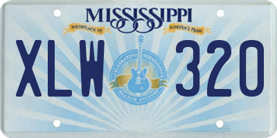 MS license plate XLW320